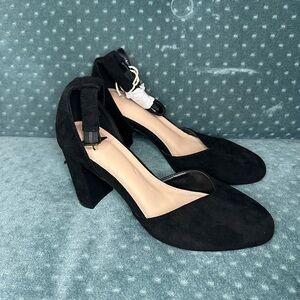 Black Block Heel Mary Jane Shoes